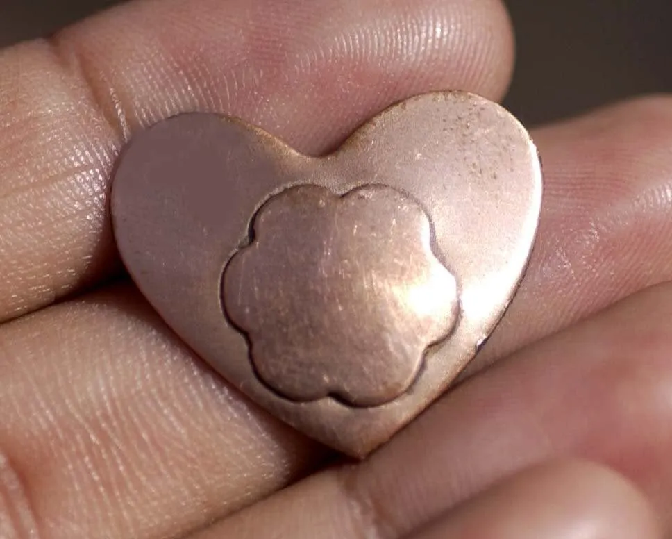 Flower Embossed Blank for Enameling Stamping Texturing Metalworking Jewelry Making Blanks - 4 pieces