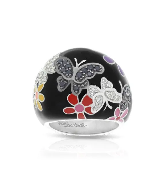 FLUTTER BLACK & MULTICOLOR RING
