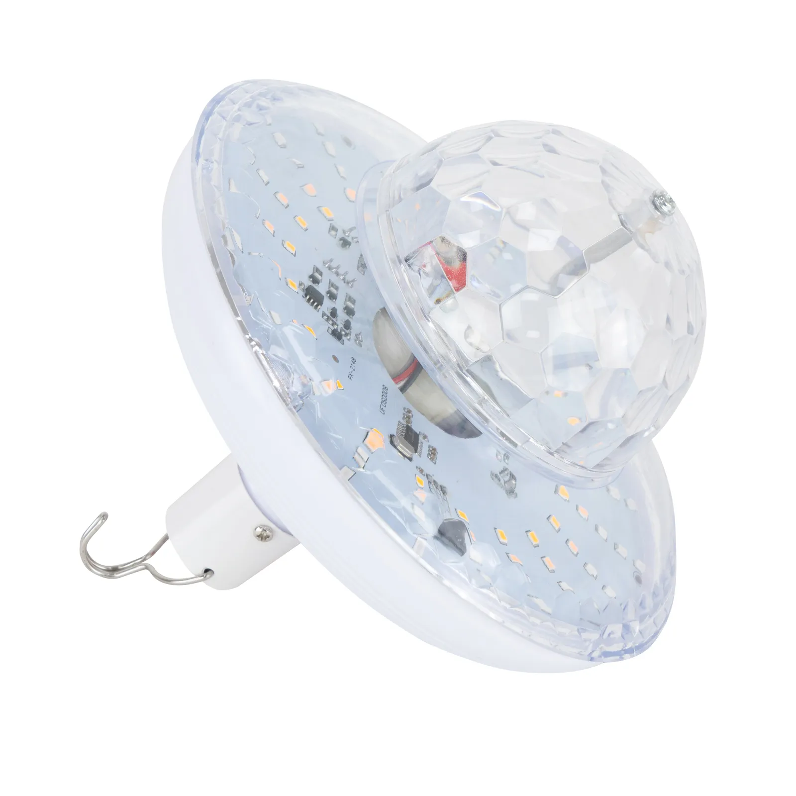 Foco Bocina Bluetooth Recargable Luces Giratorias