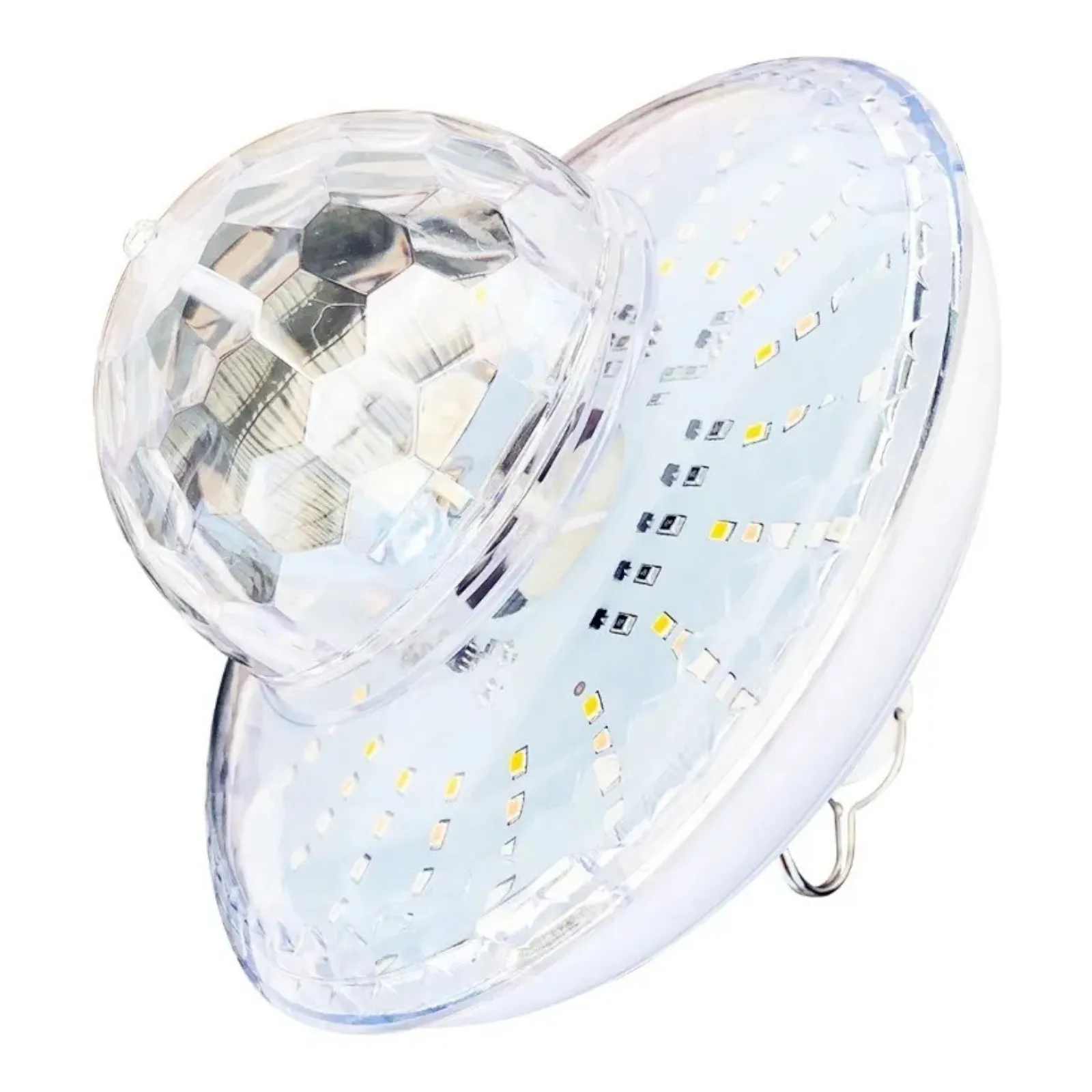 Foco Bocina Bluetooth Recargable Luces Giratorias