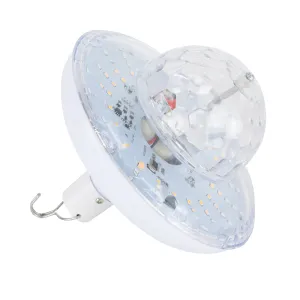 Foco Bocina Bluetooth Recargable Luces Giratorias
