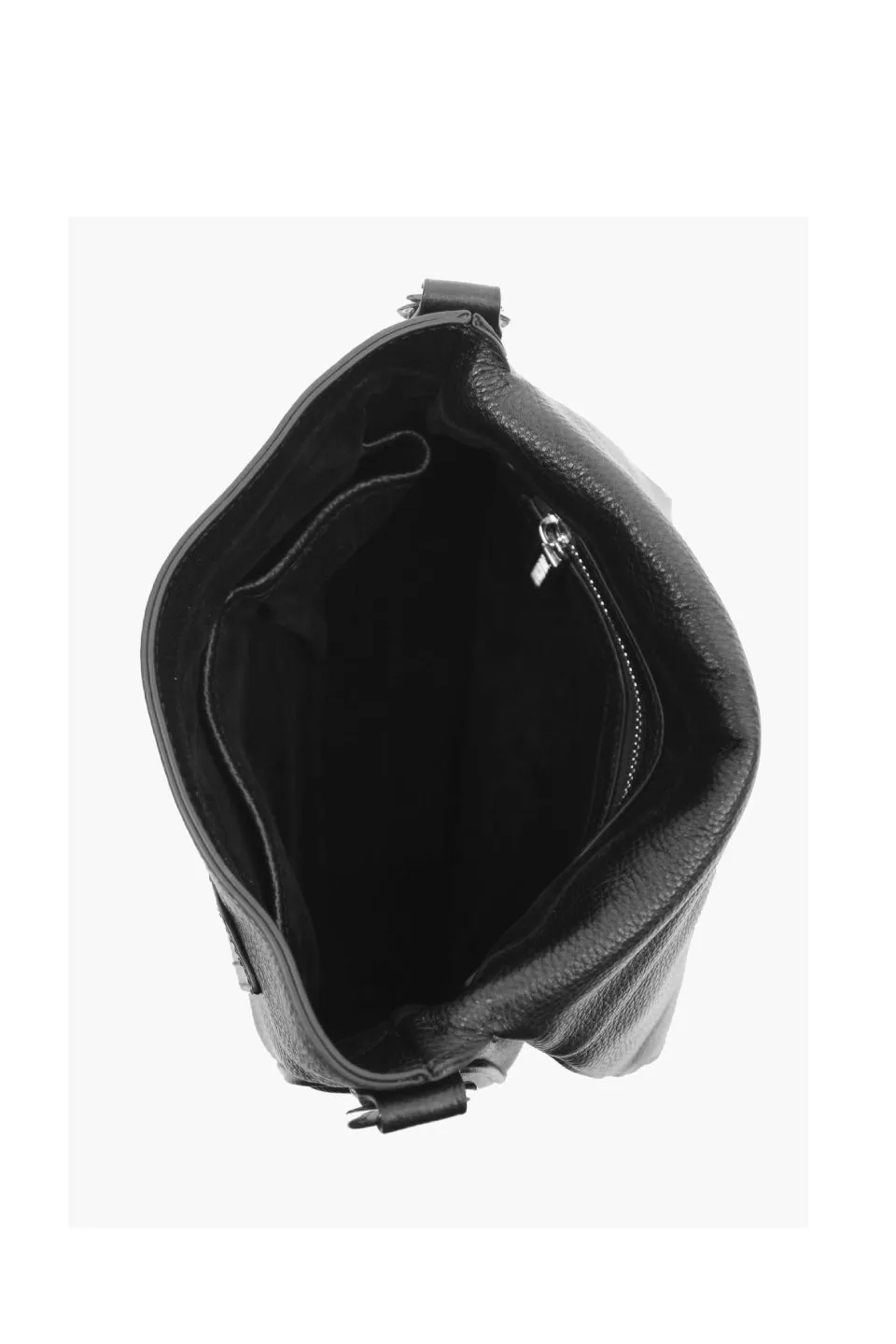 For Keeps Black Crossbody Bag with Zipped Flat Gunmetal Hardware