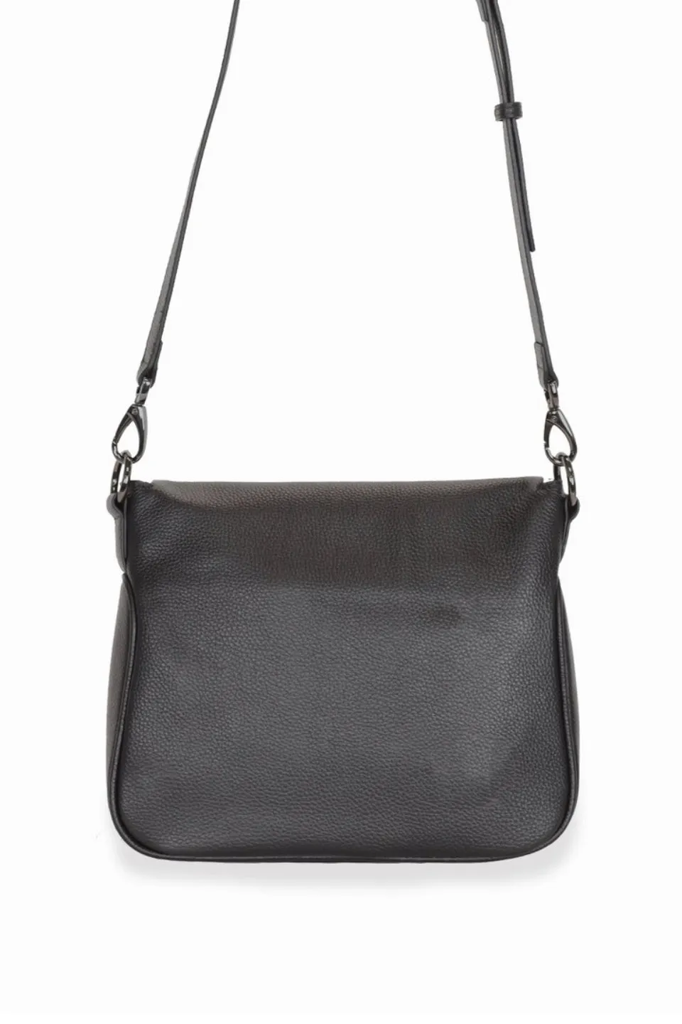 For Keeps Black Crossbody Bag with Zipped Flat Gunmetal Hardware
