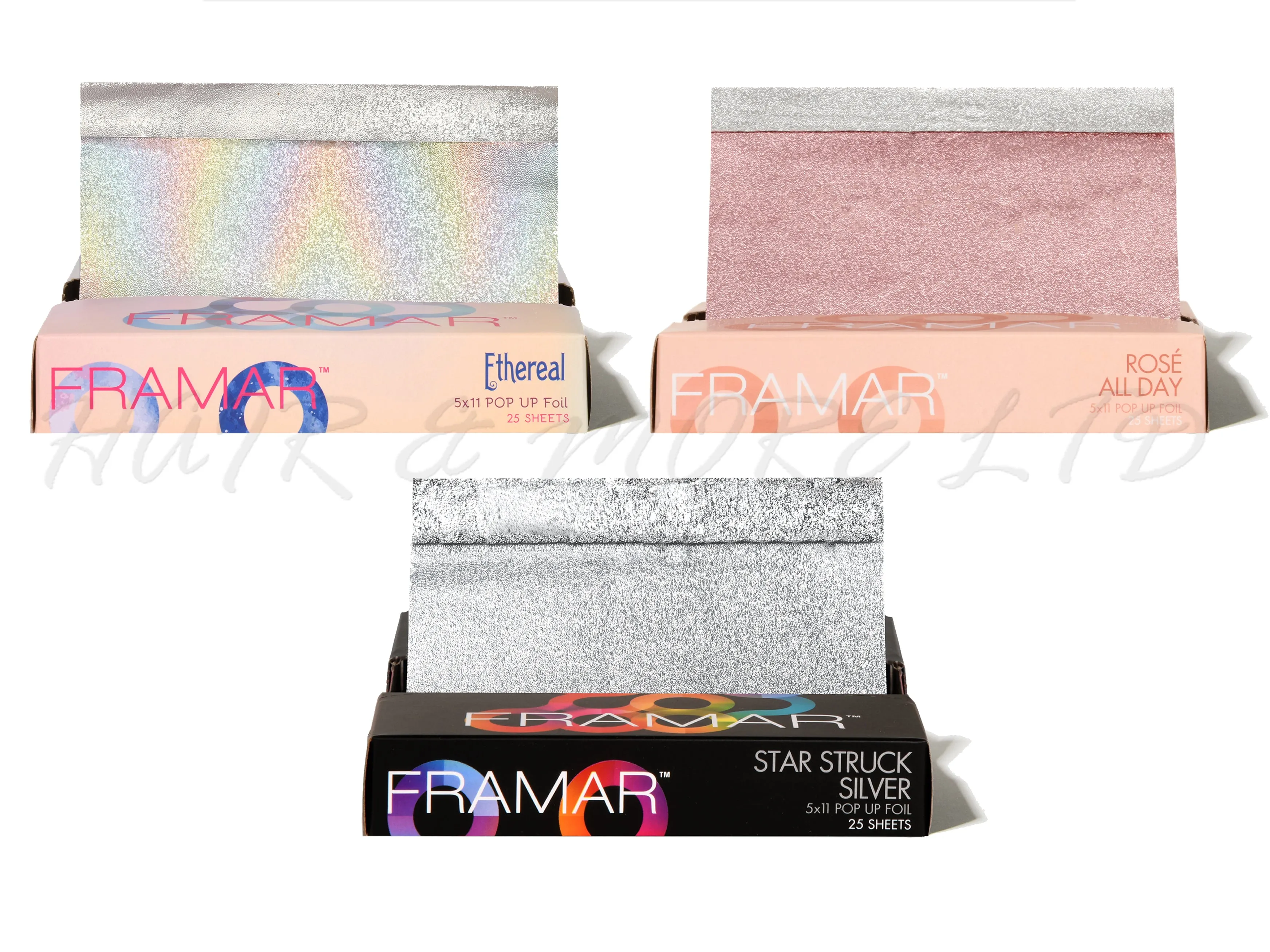 Framar Pop Up Foil (25ct) 127 x 280mm (5x11) Sample Pack (Silver, Rose, Ethereal)