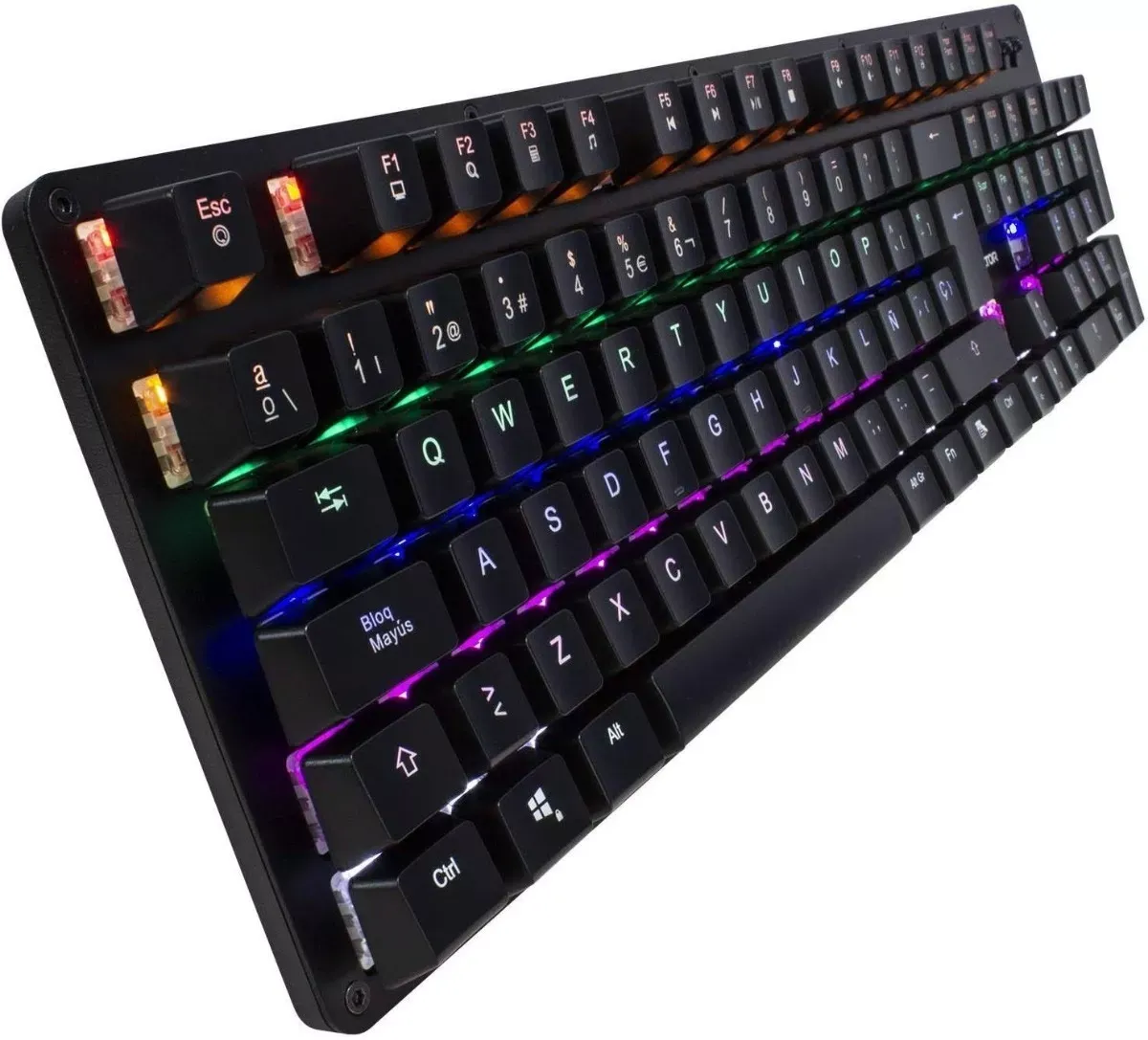 Game Factor Kbg400 Teclado Mecanico , Rainbow, Switch Blue, Usb, Negro