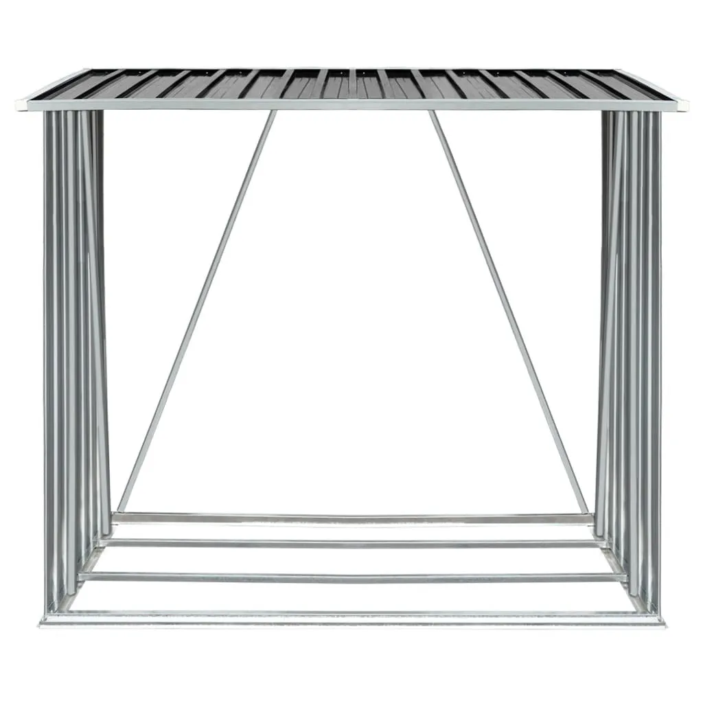 Garden Log Storage Shed Galvanized Steel 64.2"x32.7"x60.6" Anthracite