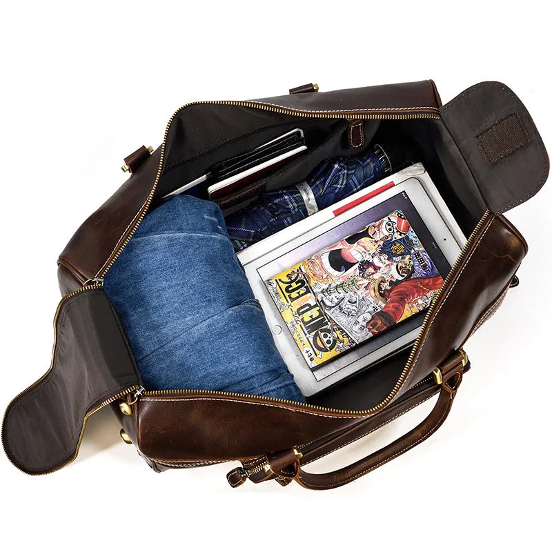 Genuine Leather Hand Luggage Travel Bag Rollers Handbags