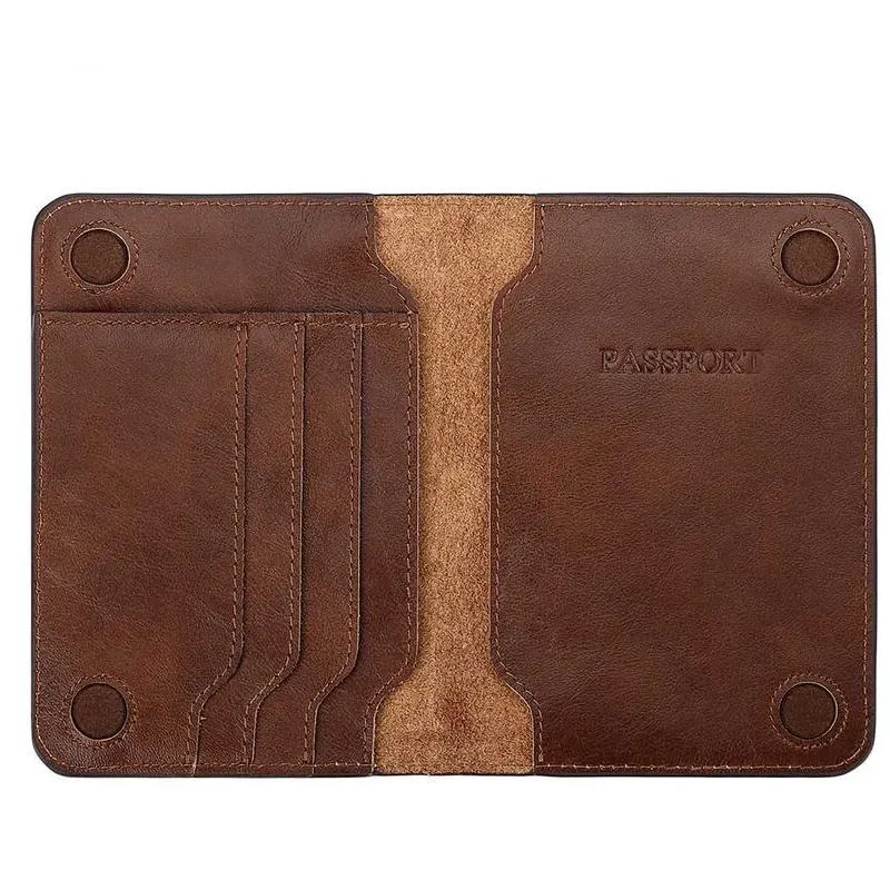 Genuine Leather Passport Holder RFID Blocking Wallet Travel Essentials