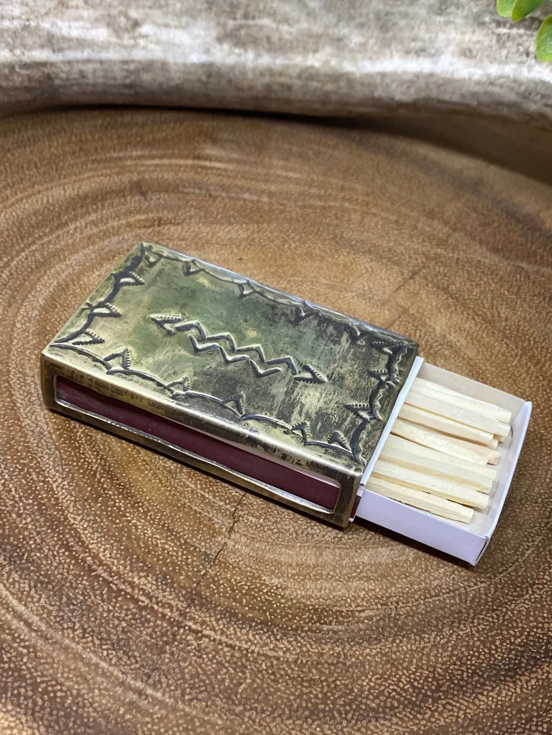 German Silver Stamped Matchbox Cover - Small
