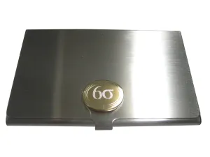 Gold Toned Etched Oval Six Sigma Business Card Holder