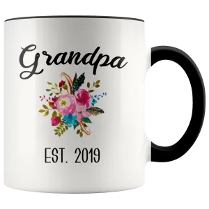 Grandpa to be Mug Gifts for New Grandpas Est 2019 Pregnancy Announcement for Grandparents Reveal to Grandparents