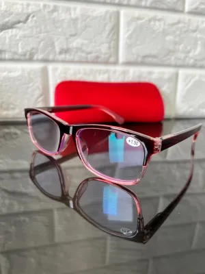Great Quality Ombre Fashion Blue Light Blocking Readers with case - Red  1.50