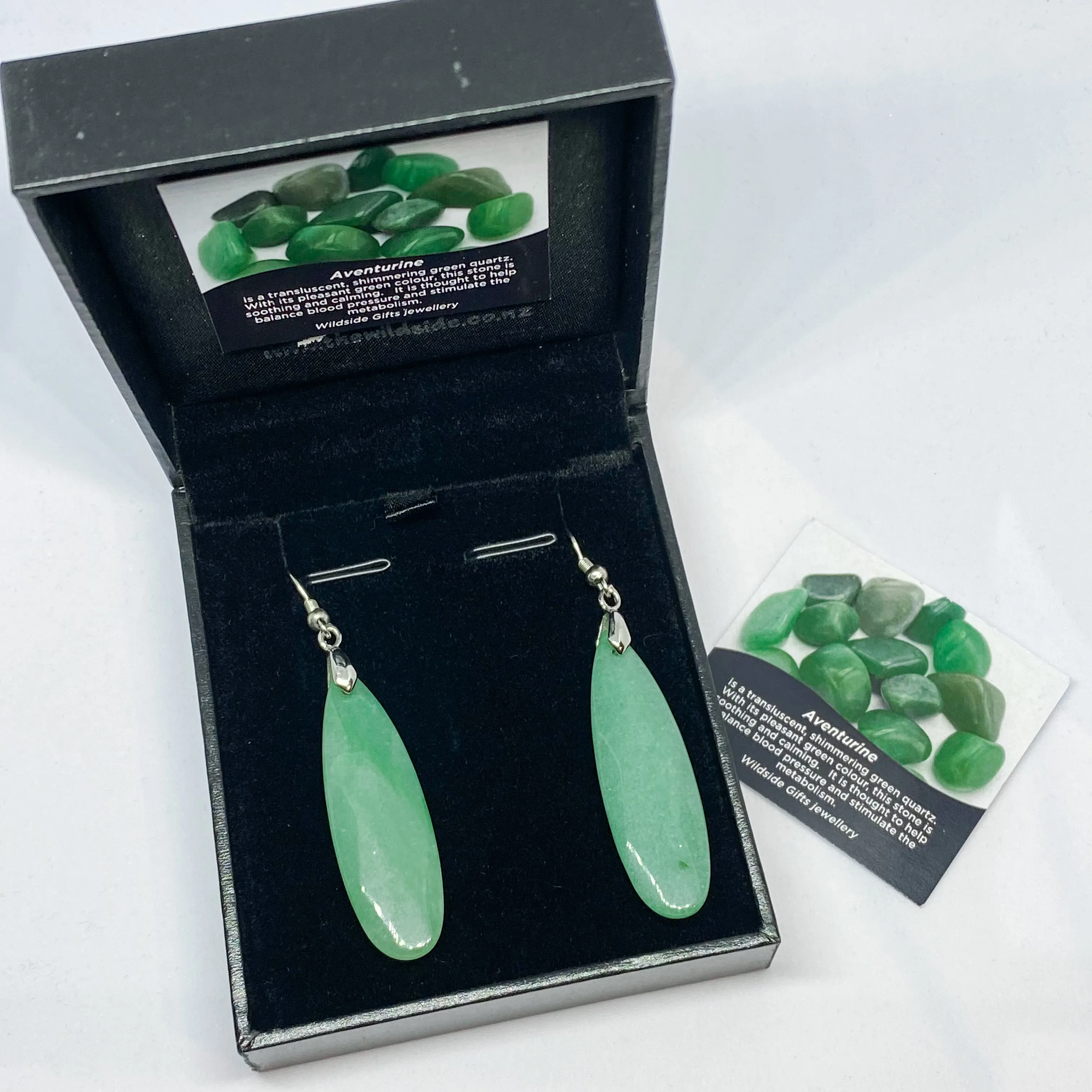 Green Aventurine Long Drop Earrings