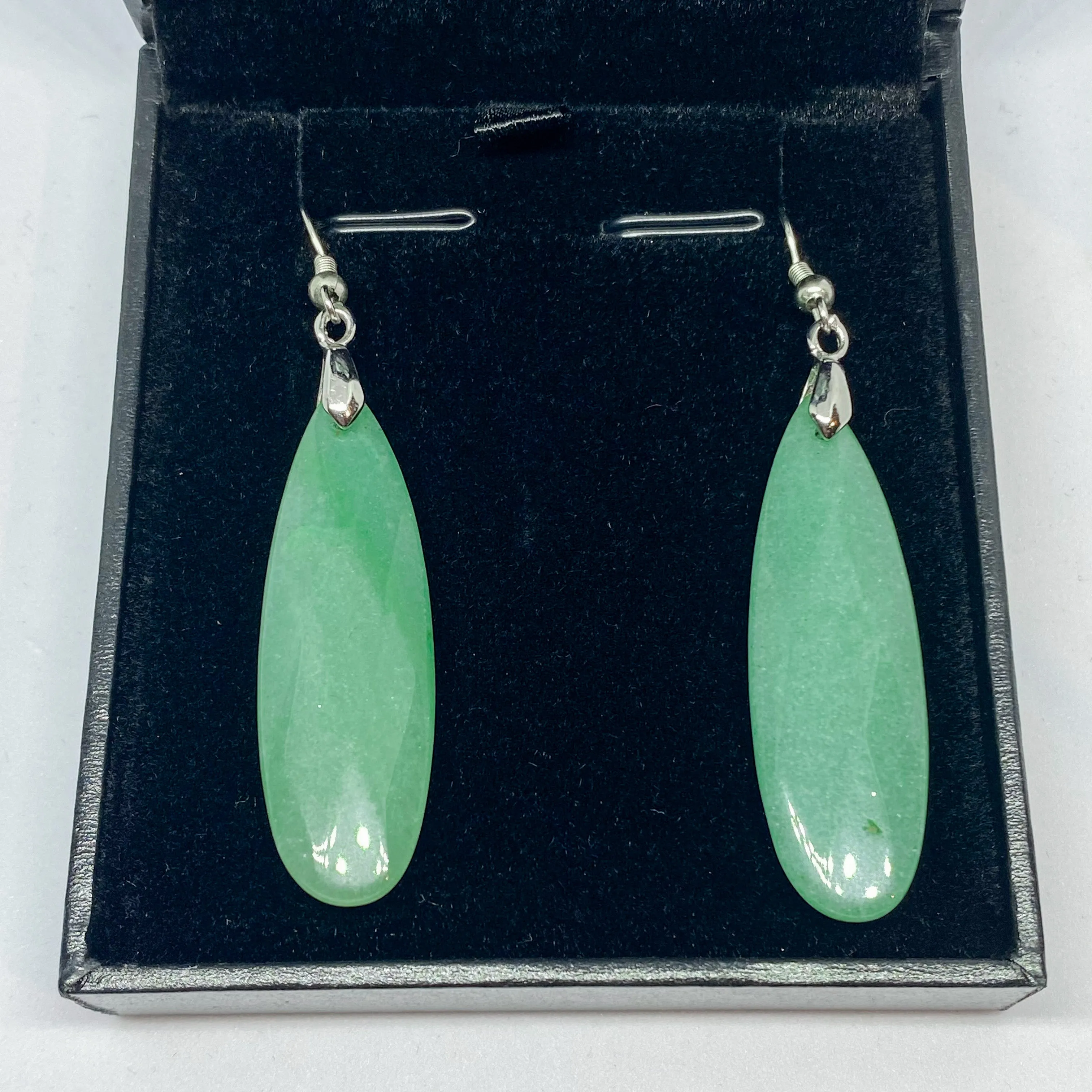 Green Aventurine Long Drop Earrings
