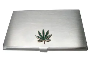 Green Marijuana Weed Leaf Business Card Holder