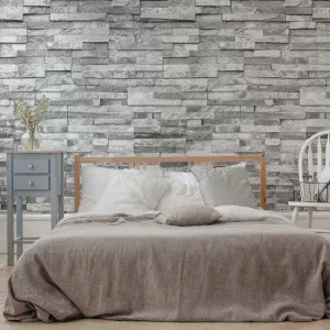 Grey Stone Wall Wallpaper Mural