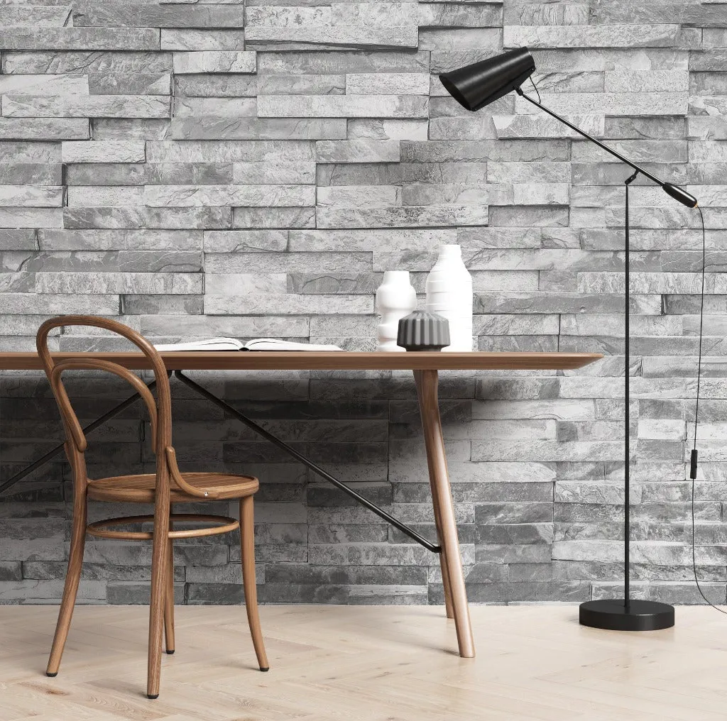 Grey Stone Wall Wallpaper Mural