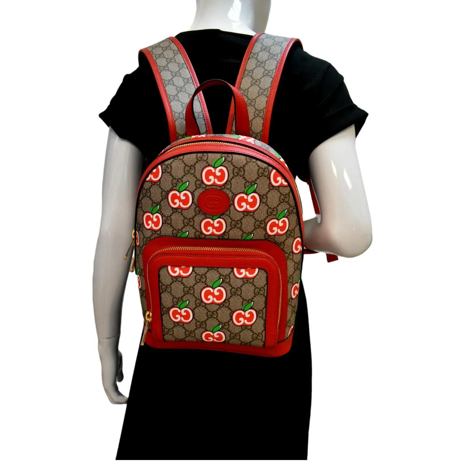 GUCCI Apple Small Interlocking GG Supreme Canvas Backpack Multicolor 601296