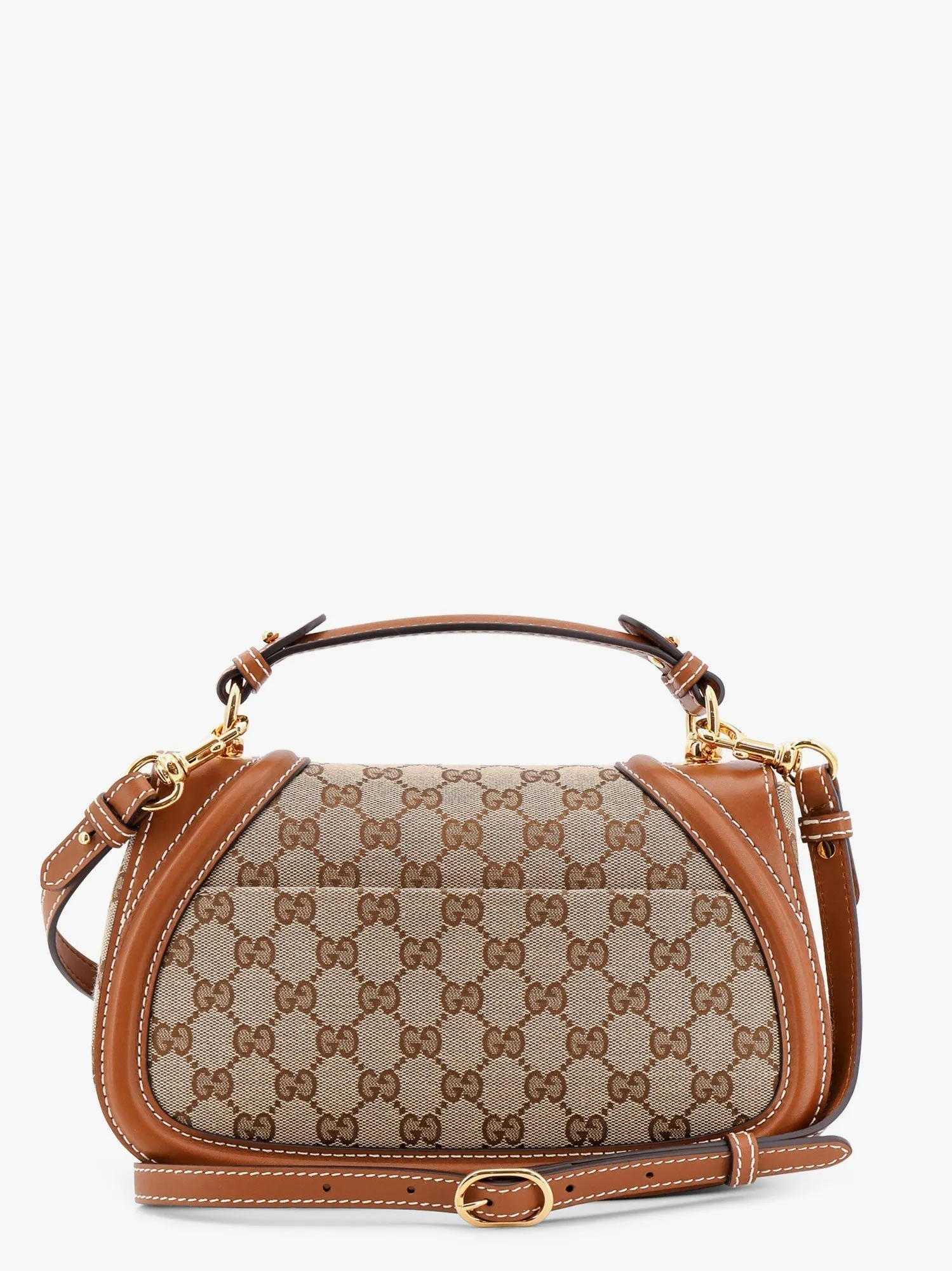 Gucci Blondie Leather And Original Gg Fabric Shoulder Bag