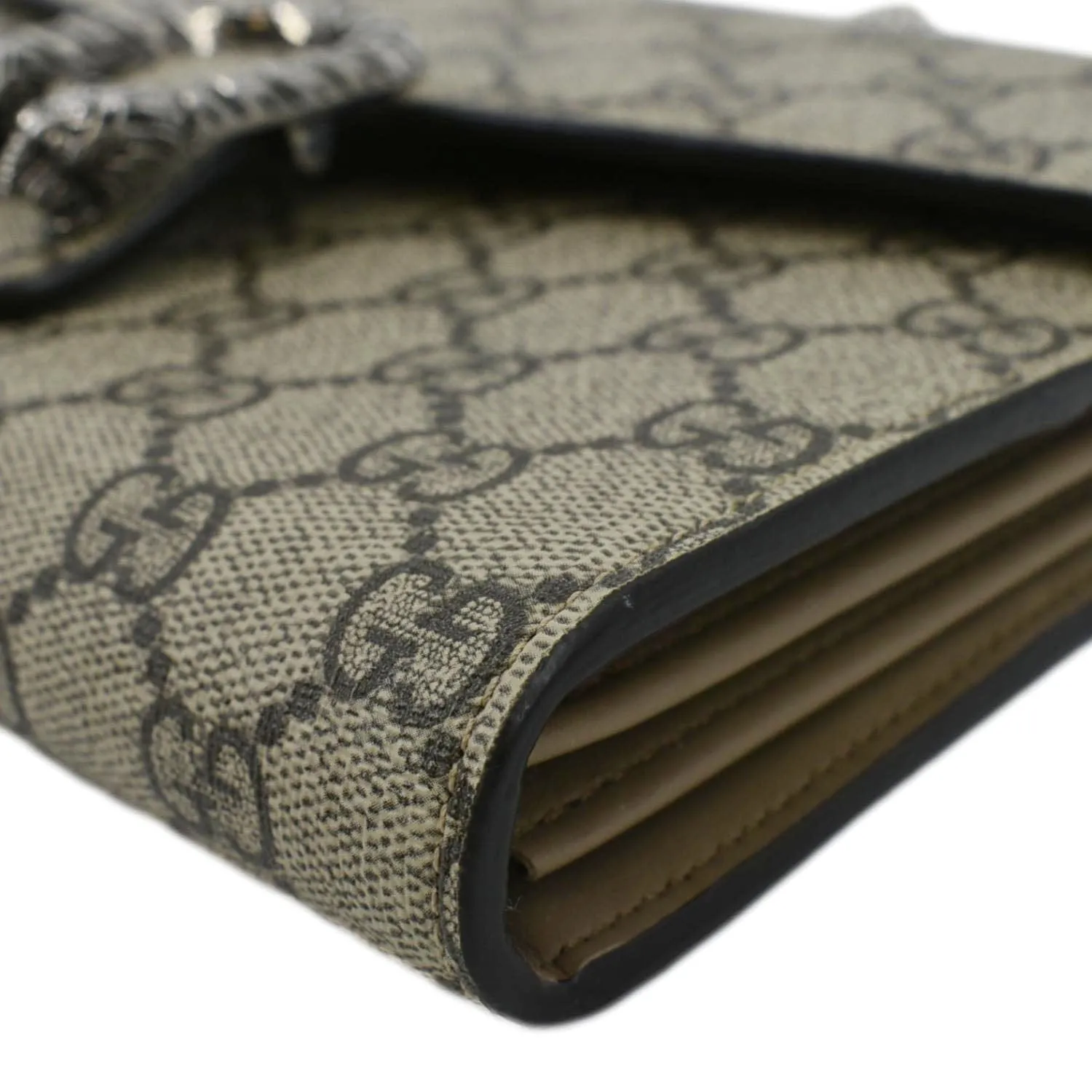 GUCCI Dionysus GG Supreme Crossbody Chain Wallet Beige 401231
