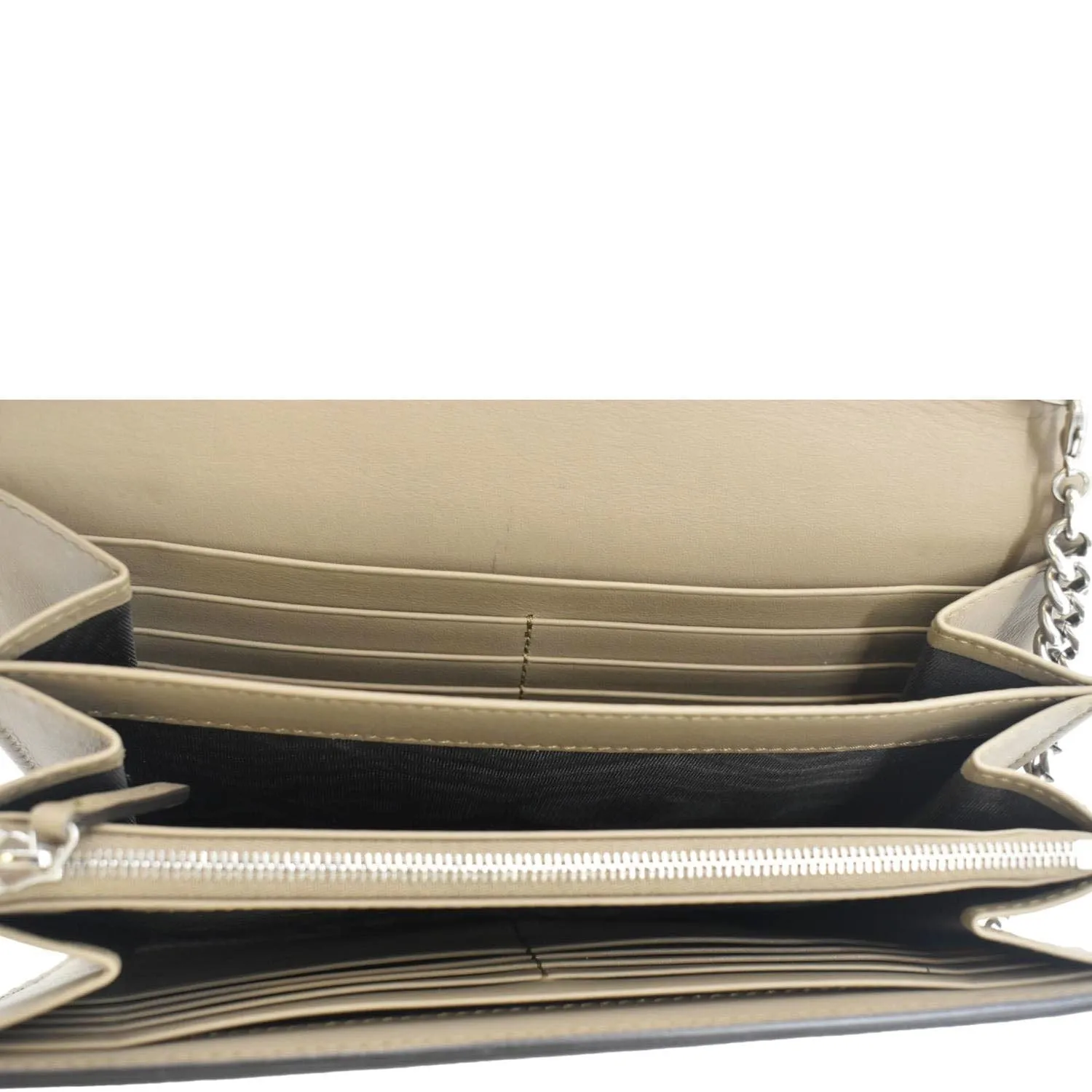 GUCCI Dionysus GG Supreme Crossbody Chain Wallet Beige 401231