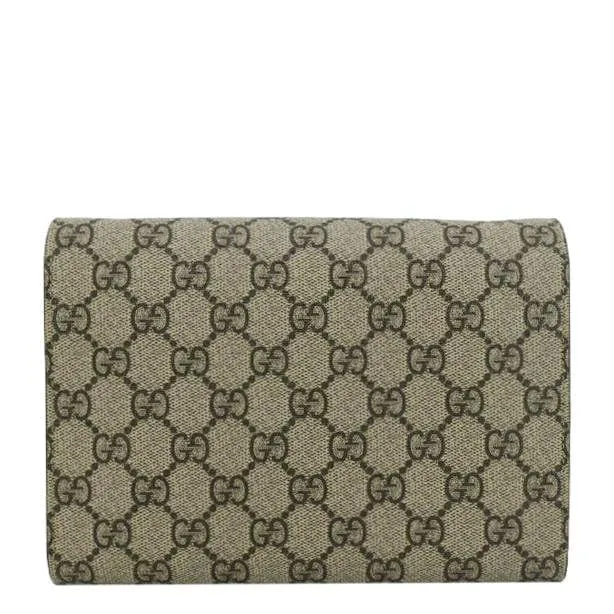 GUCCI Dionysus GG Supreme Crossbody Chain Wallet Beige 401231