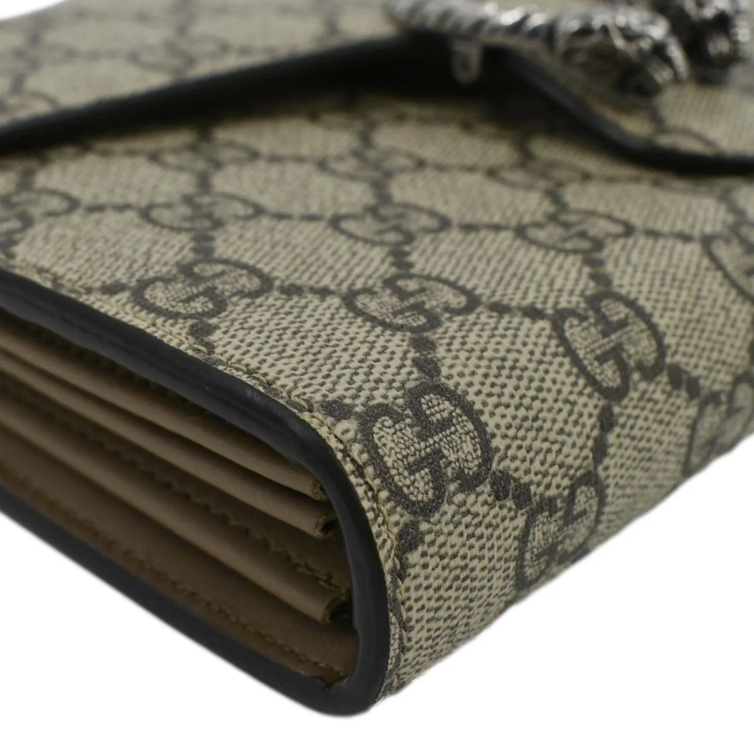 GUCCI Dionysus GG Supreme Crossbody Chain Wallet Beige 401231