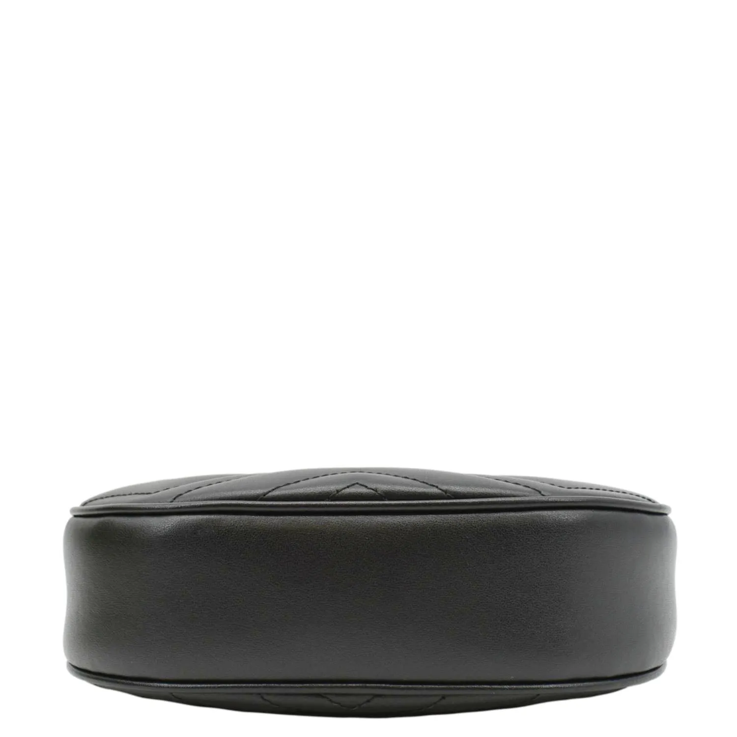 GUCCI GG Marmont Half Moon Mini Leather Shoulder Bag Black 699514