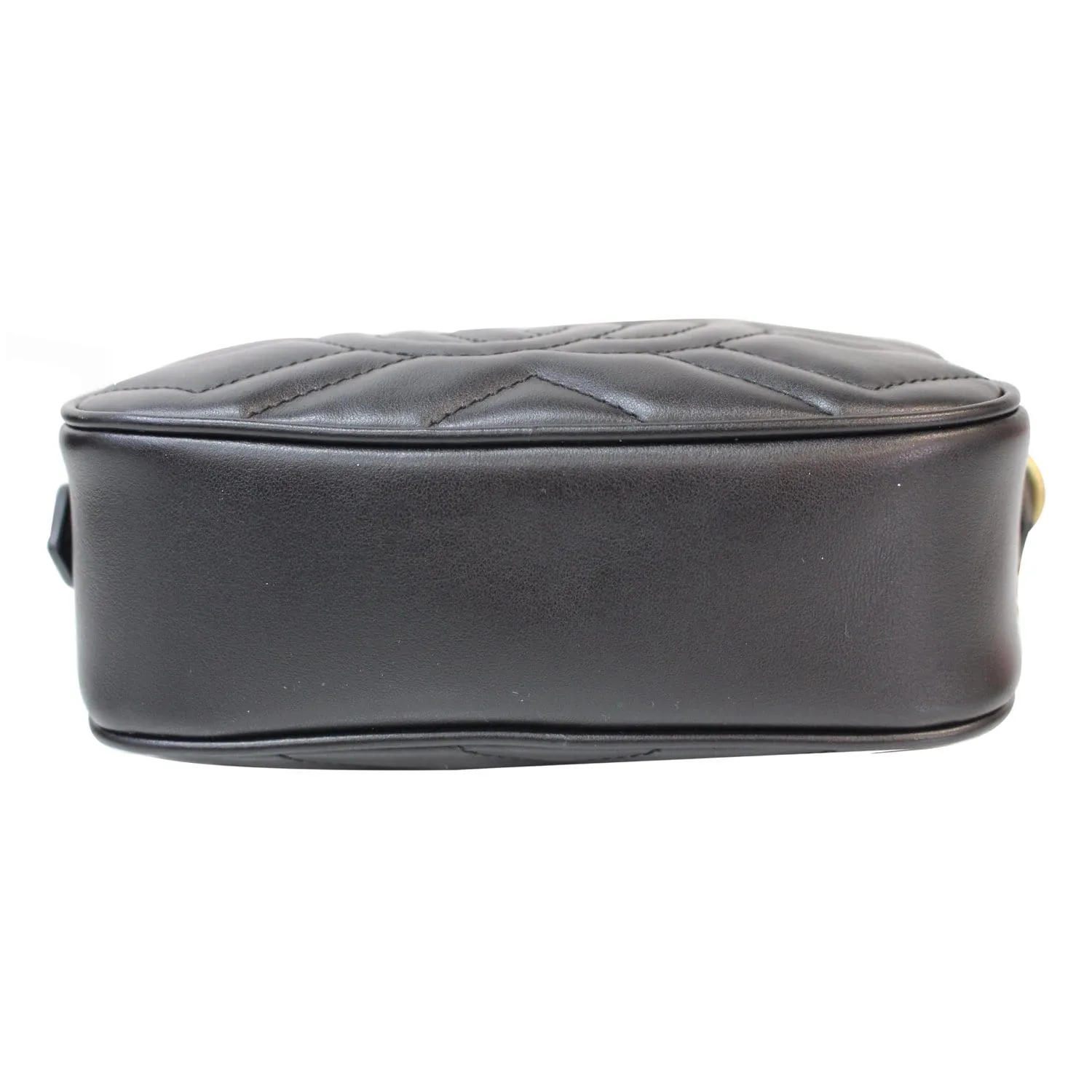 GUCCI GG Marmont Matelasse Mini Leather Crossbody Bag Black 448065