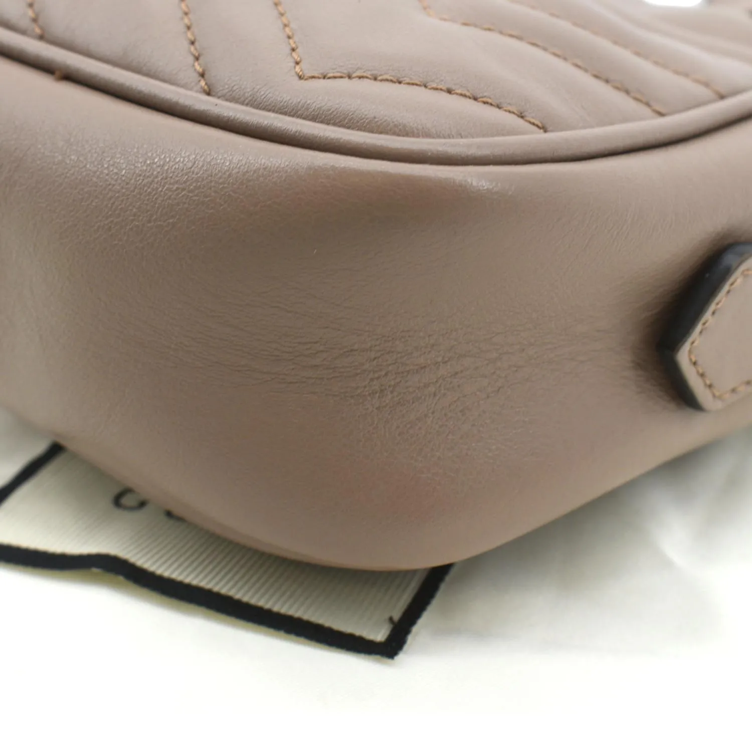 GUCCI GG Marmont Mini Matelasse Leather Crossbody Bag Dusty Pink 448065