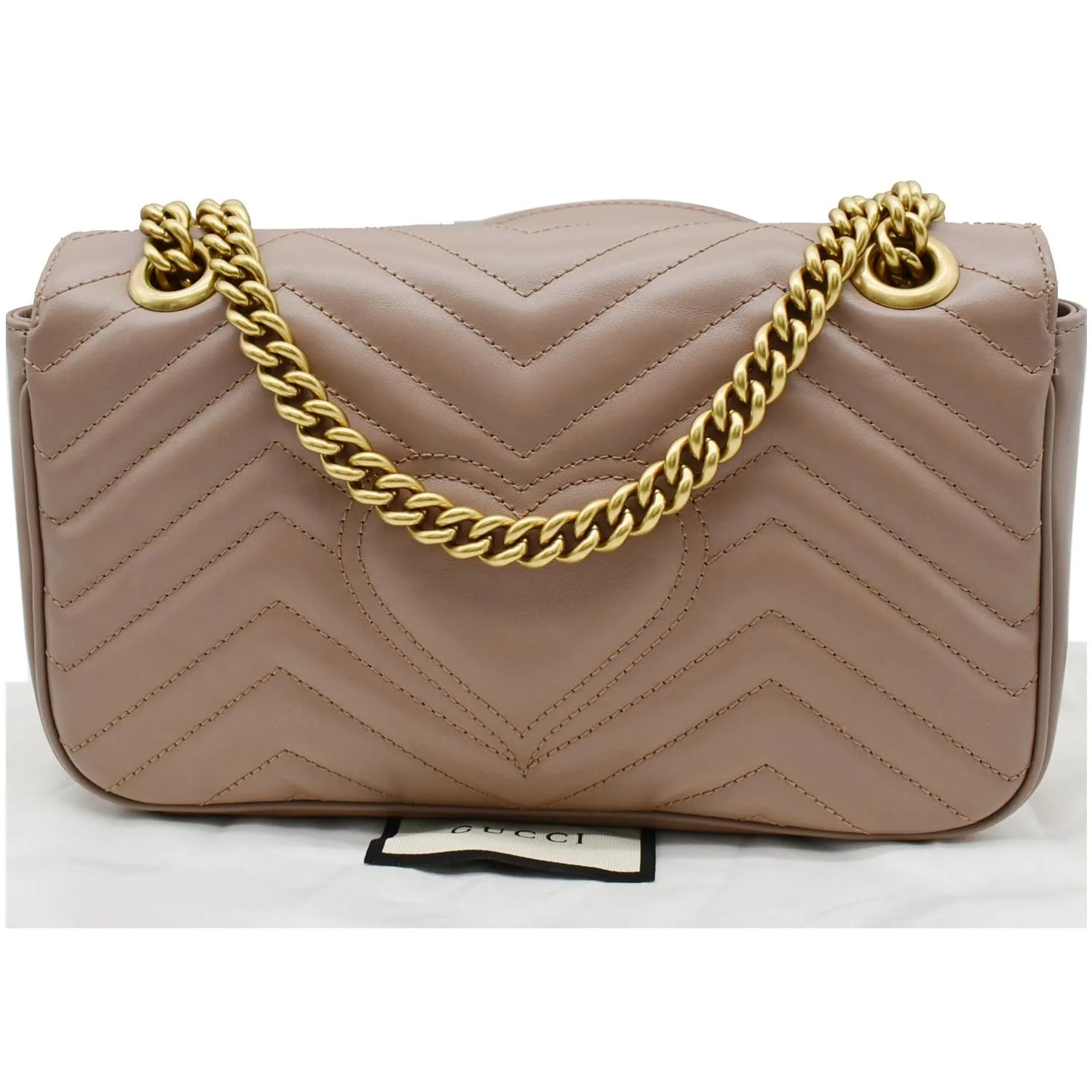 GUCCI GG Marmont Small Matelasse Leather Crossbody Bag Nude 443497