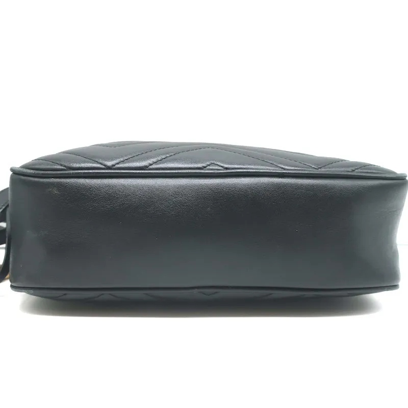 Gucci GG Marmont Small Shoulder Bag Black Matelasse Leather Crossbody
