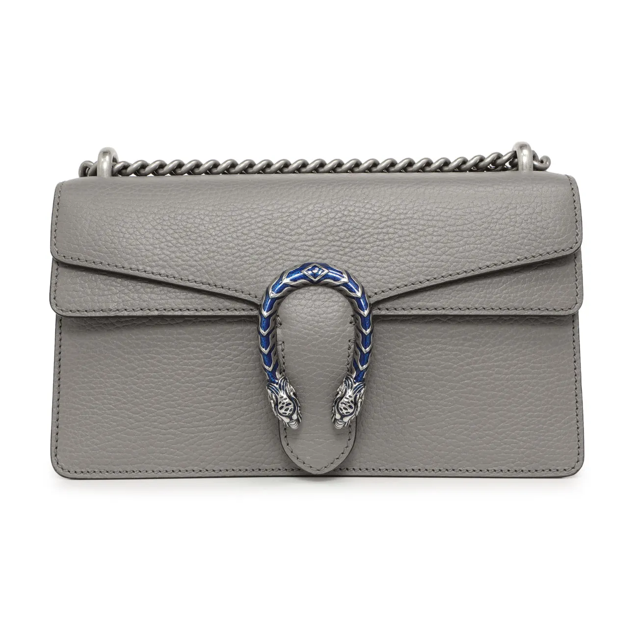 Gucci Grey Calfskin Enamel Small Dionysus Shoulder Bag