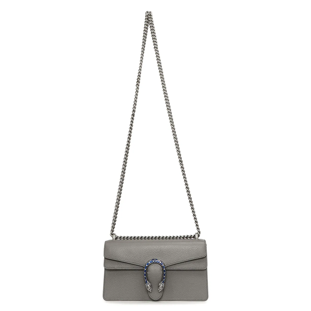 Gucci Grey Calfskin Enamel Small Dionysus Shoulder Bag