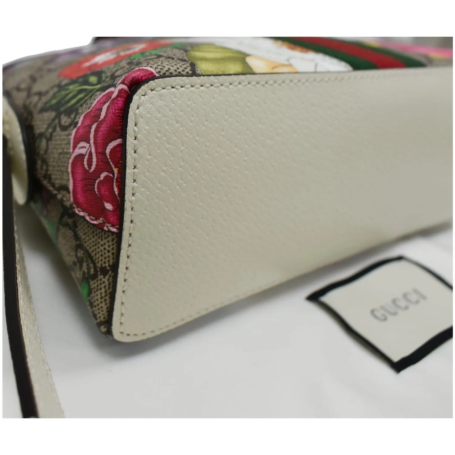GUCCI Ophidia Flora Small Supreme Canvas Shoulder Bag Beige 499621