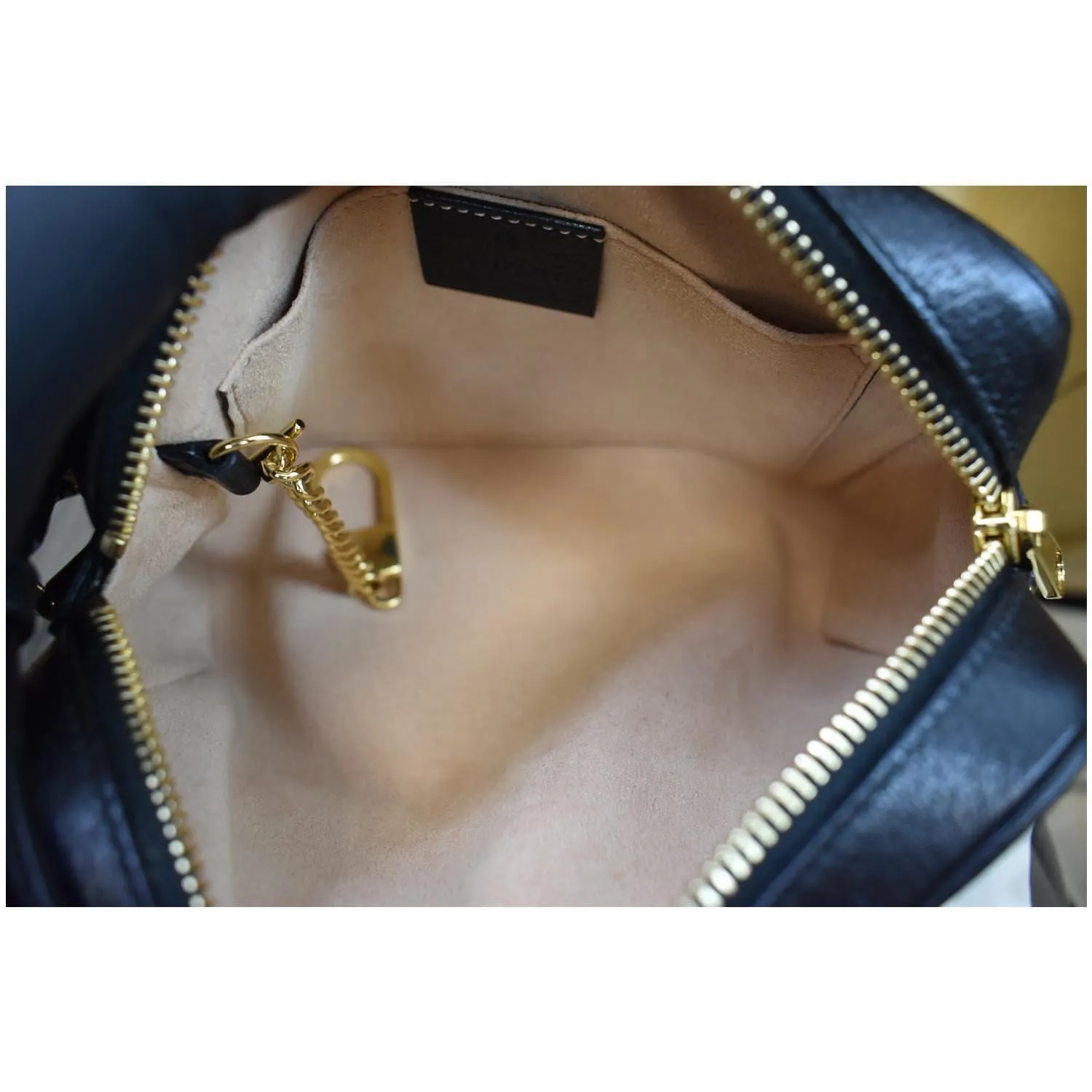 GUCCI Ophidia Mini GG Web Leather Crossbody Bag Black 517350