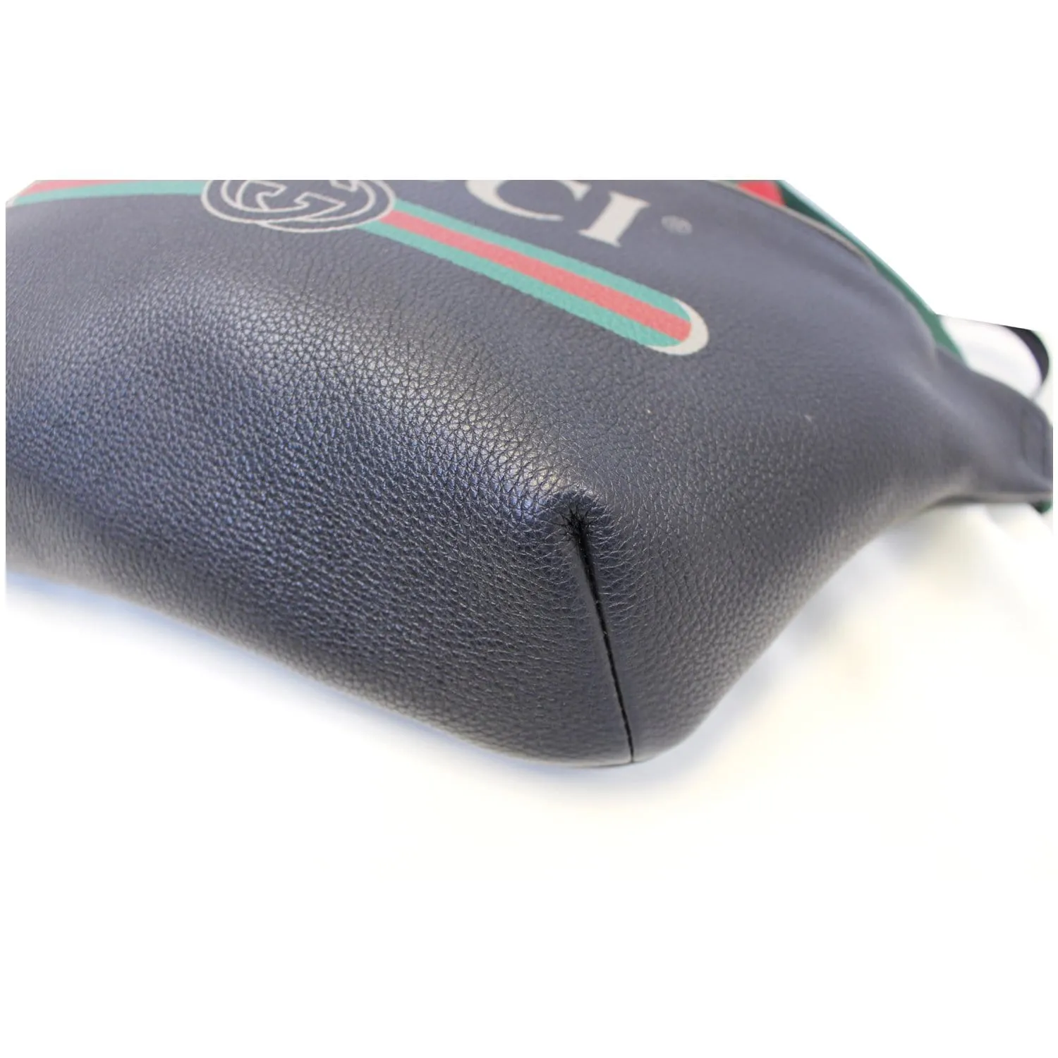 GUCCI Print Leather Black Belt Waist Bum Bag 493869