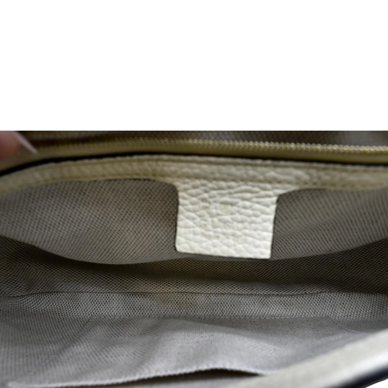 GUCCI Soho GG Flap Leather Chain Shoulder Bag  Ivory 536224