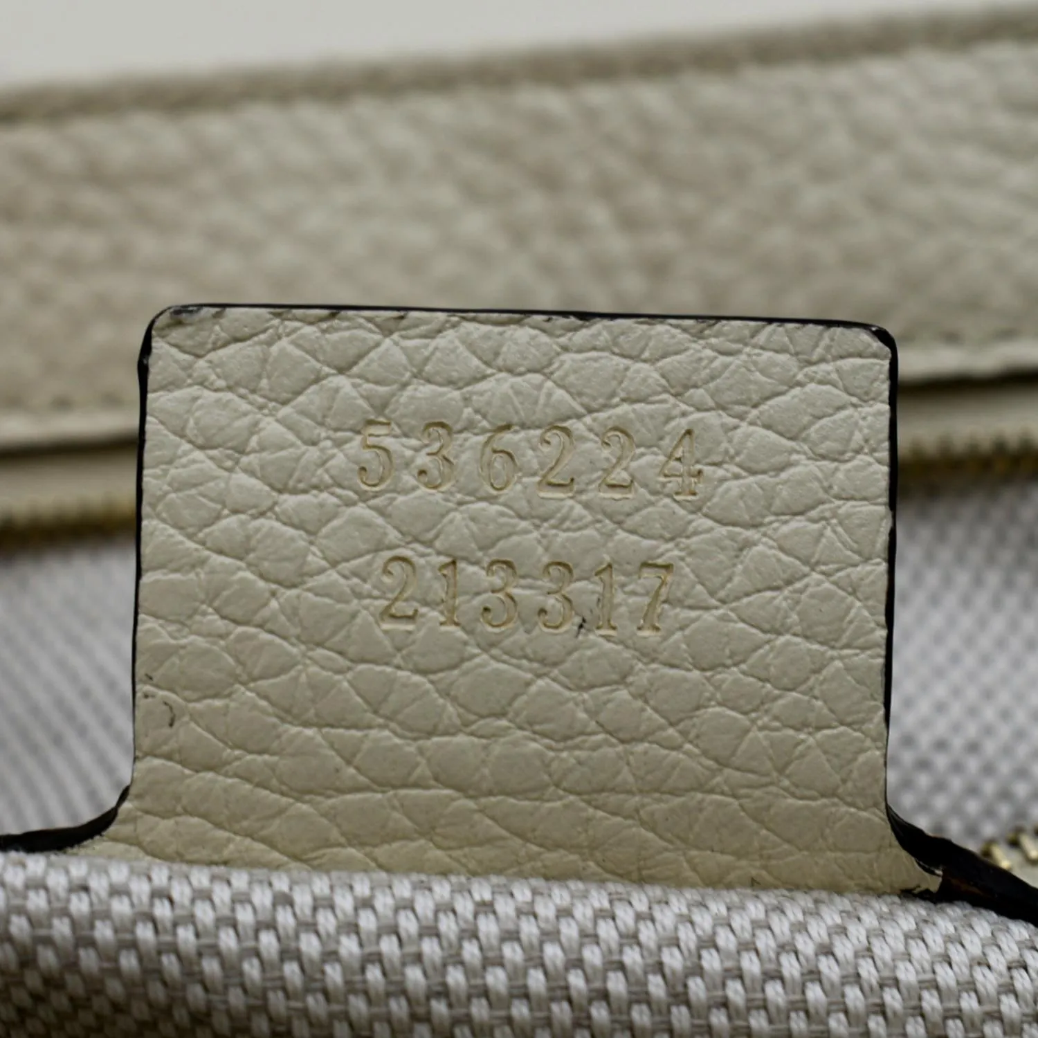 GUCCI Soho GG Flap Leather Chain Shoulder Bag  Ivory 536224