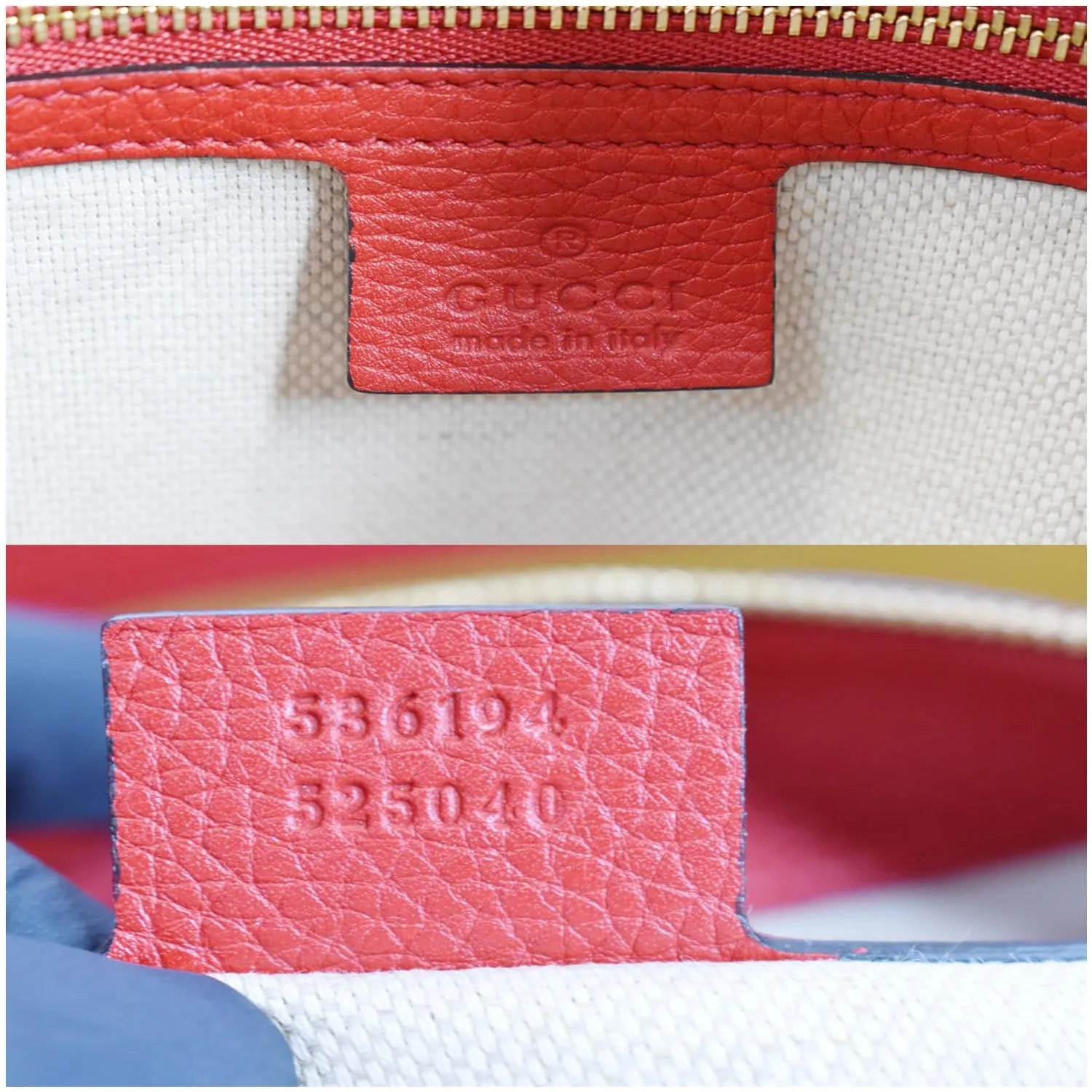 GUCCI Soho Large Pebbled Leather Hobo Shoulder Bag Red 536194