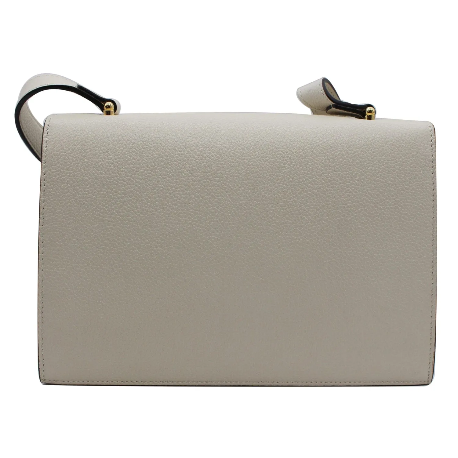 GUCCI Zumi Small Grainy Leather Chain Crossbody Bag White 576388