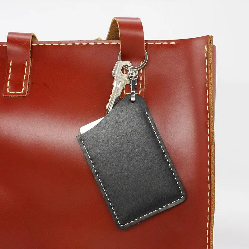 HANDMADE LEATHER CUTE Women CARD Holder Keychain PERSONALIZED MONOGRAMMED GIFT CUSTOM Wallet Card Holder keyring