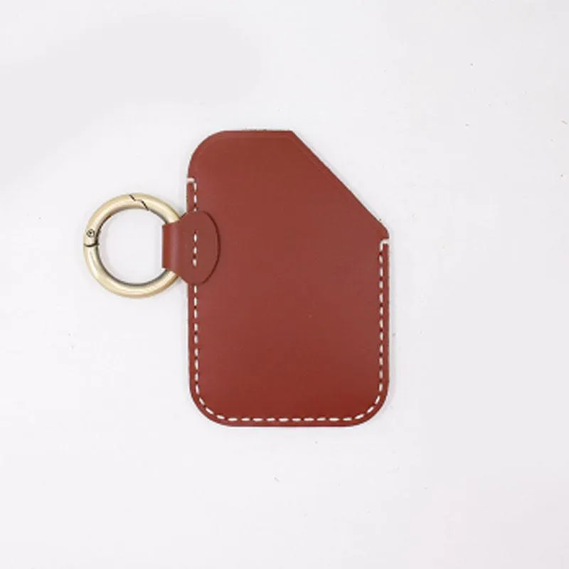 HANDMADE LEATHER CUTE Women CARD Holder Keychain PERSONALIZED MONOGRAMMED GIFT CUSTOM Wallet Card Holder keyring