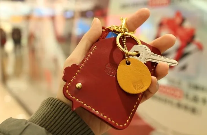 HANDMADE LEATHER CUTE Women Chicken CARD Holder Keychain PERSONALIZED MONOGRAMMED GIFT CUSTOM Wallet Card Holder keyring