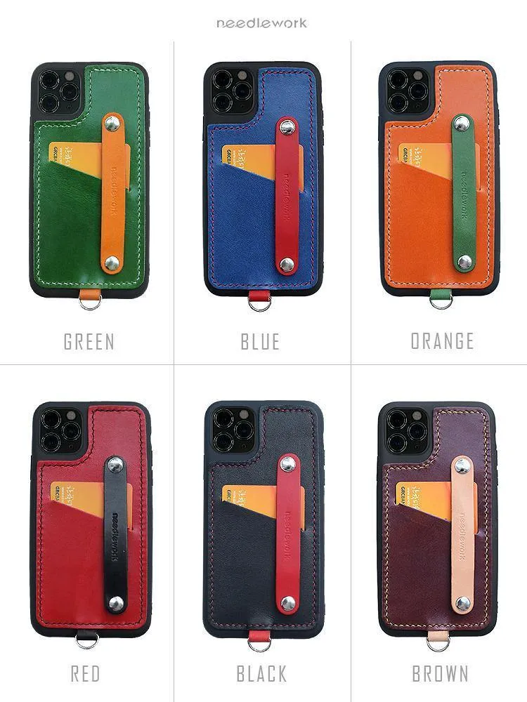 Handmade Orange Leather iPhone 11 Pro Max Case with Card Holder CONTRAST COLOR iPhone 11 Leather Case
