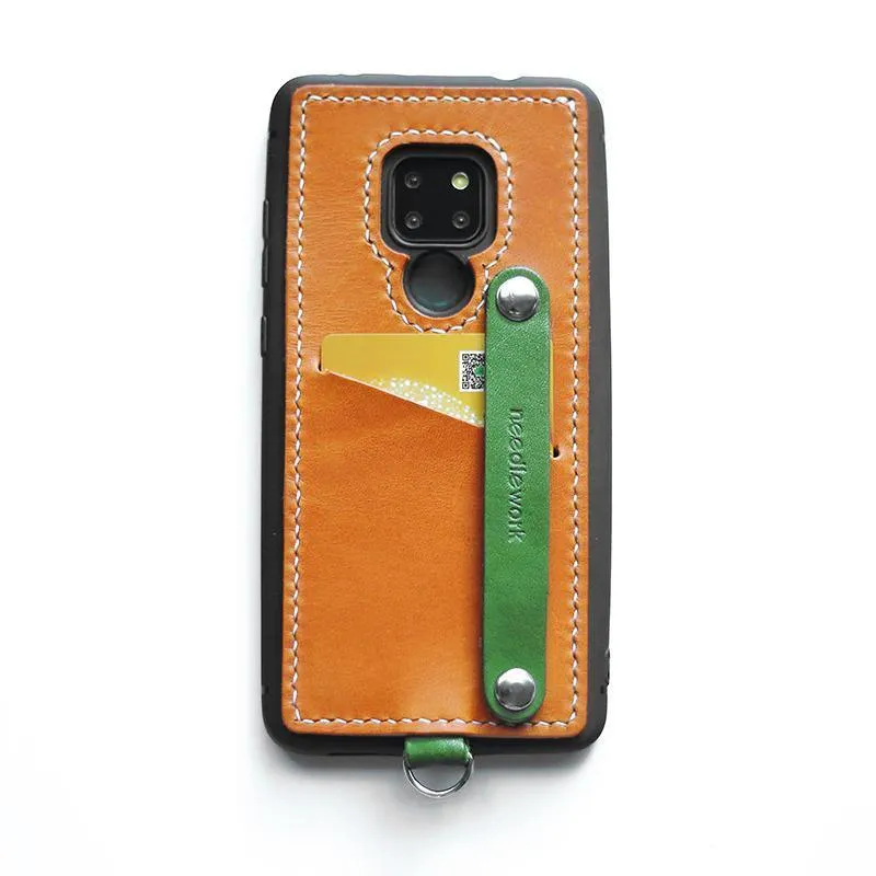 Handmade Red Leather Huawei Mate 20 X Case with Card Holder CONTRAST COLOR Huawei Mate 20 X Leather Case