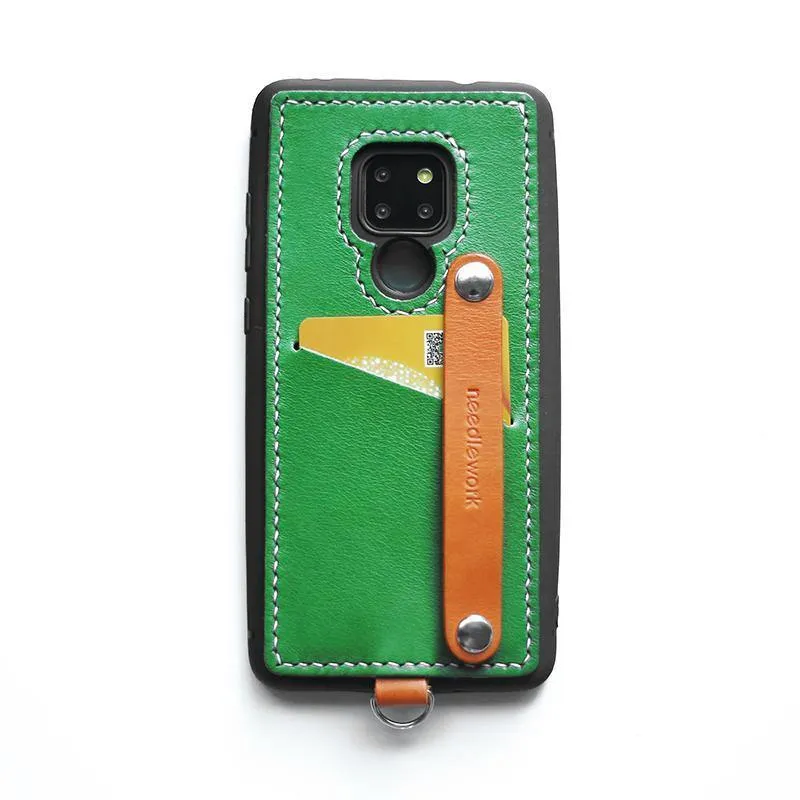 Handmade Red Leather Huawei Mate 20 X Case with Card Holder CONTRAST COLOR Huawei Mate 20 X Leather Case
