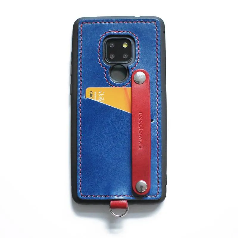 Handmade Red Leather Huawei Mate 20 X Case with Card Holder CONTRAST COLOR Huawei Mate 20 X Leather Case