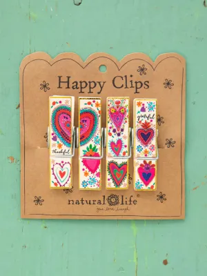Happy Clips, Set of 4 in Hearts