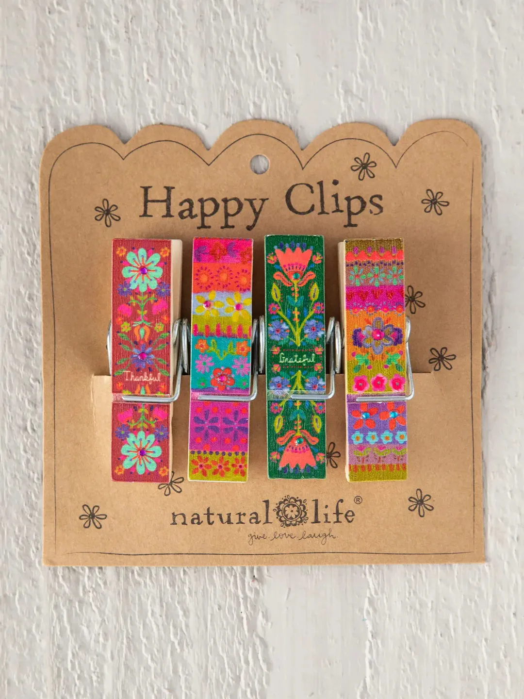 Happy Clips, Set of 4 in Thankful